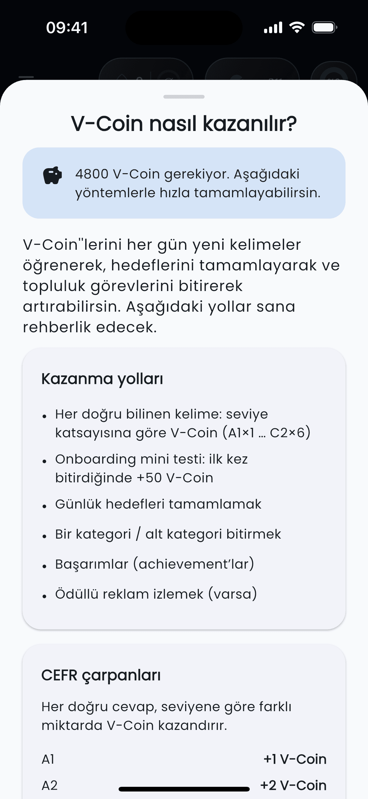 Vocount mobile app screen for iOS and Android: /store/story/story-achievement-proof.png